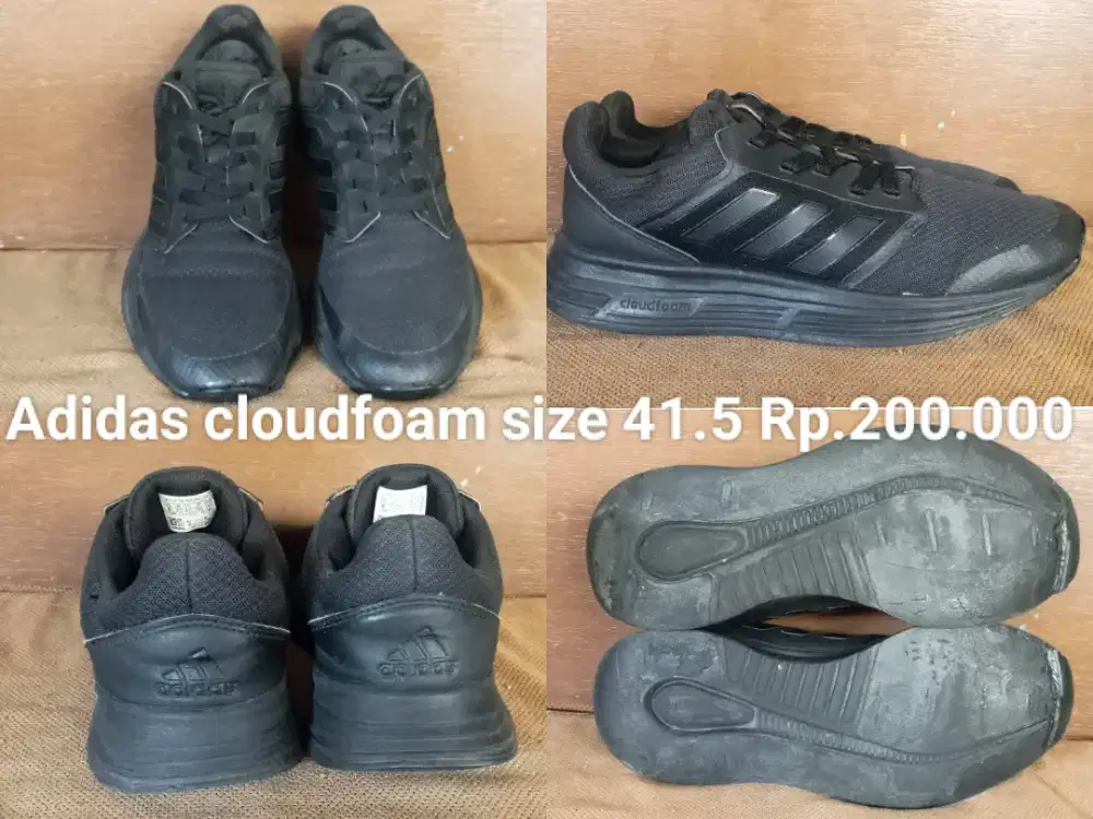 Sepatu Adidas Cloudfoam hitam size 41.5