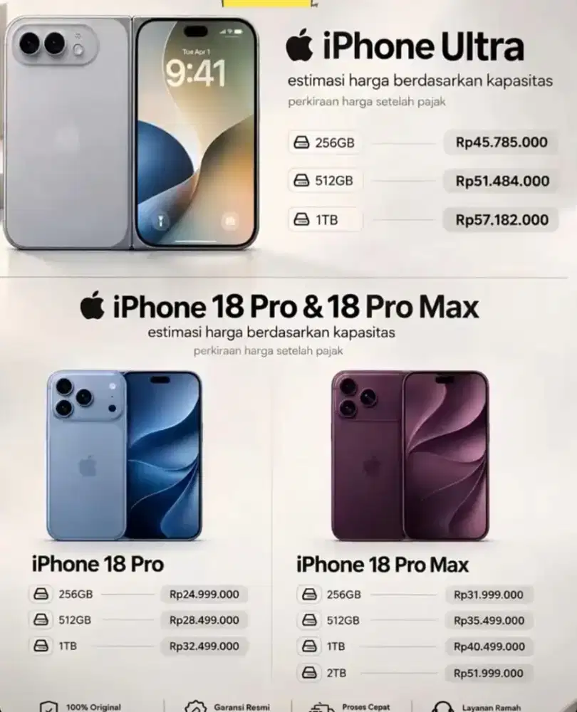 Po yuk iphone 18pro and promax ready 256 512 1tb