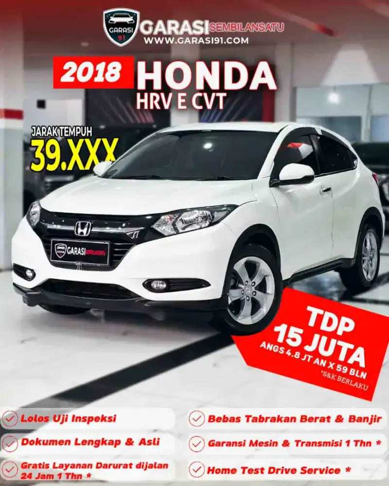 ‼️TDP 15 JT‼️Honda HRV E CVT 2018 LOW KM