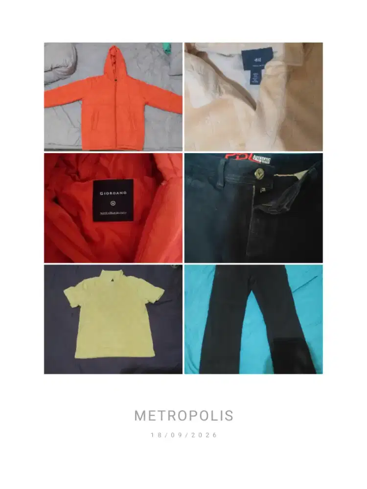 Jacket Giordano, T-shirt HnM ,celana Cardinal