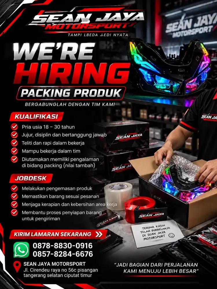 Lowongan bagian packing barang