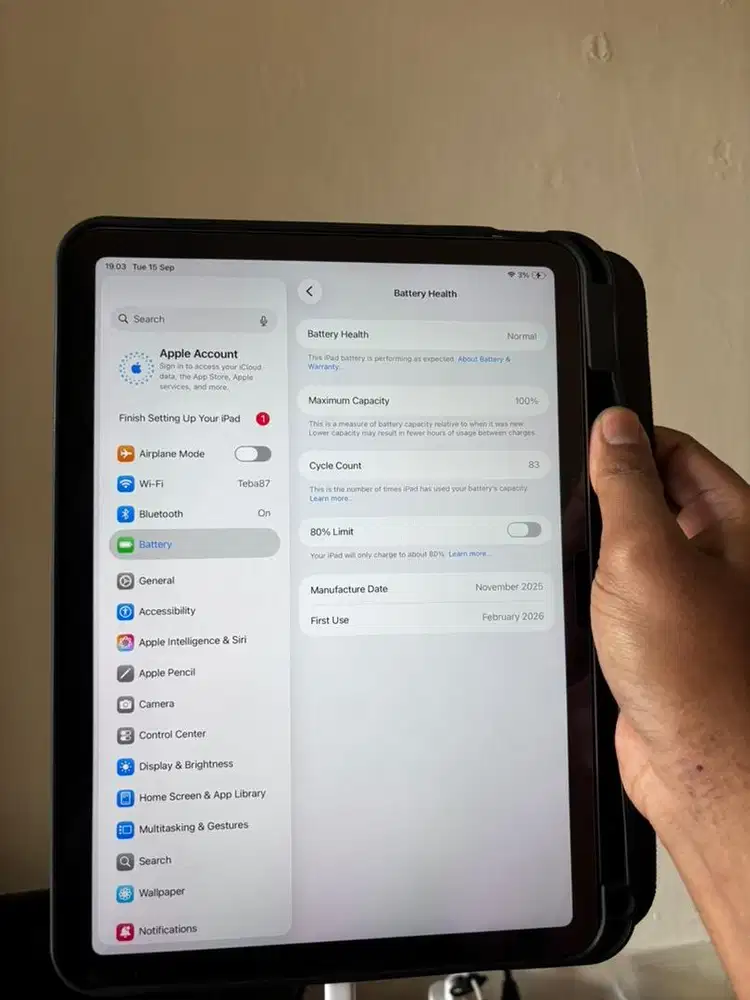 Ipad air M3 garansi tahun depan