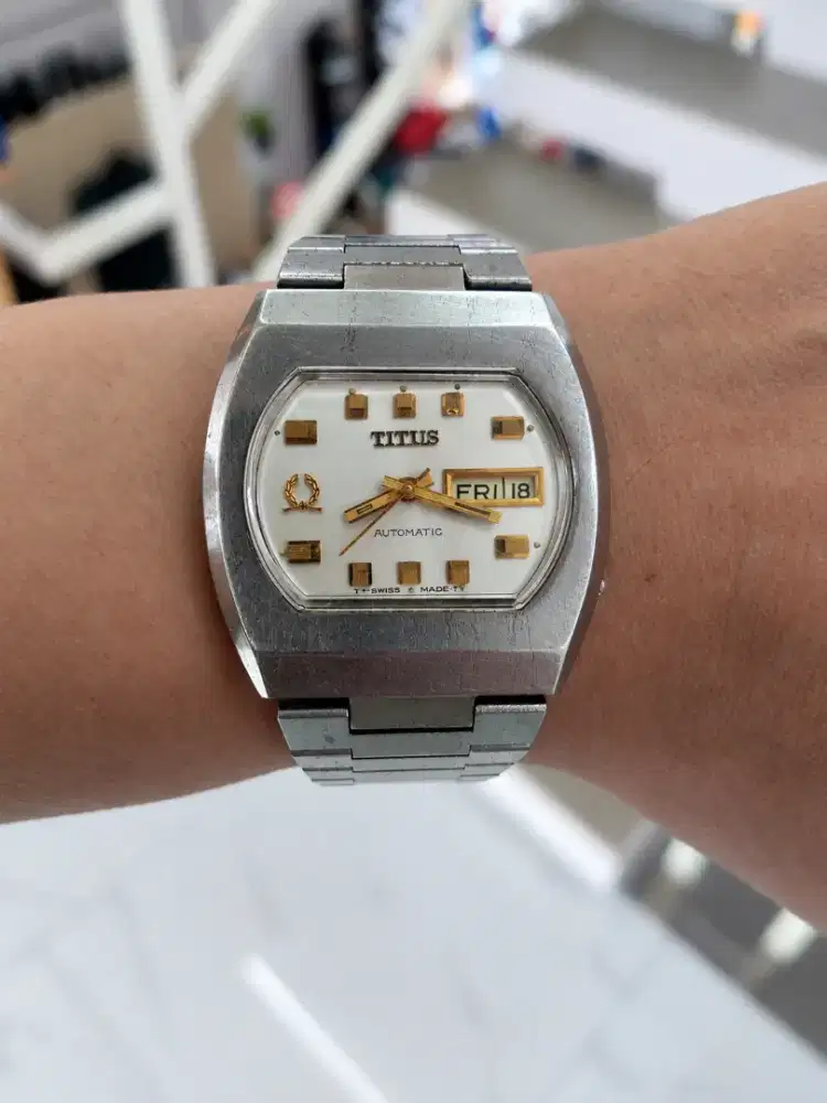 Jam Solvil Et TITUS 1970's TV Style Vintage Automatic Swizz Movt Ori
