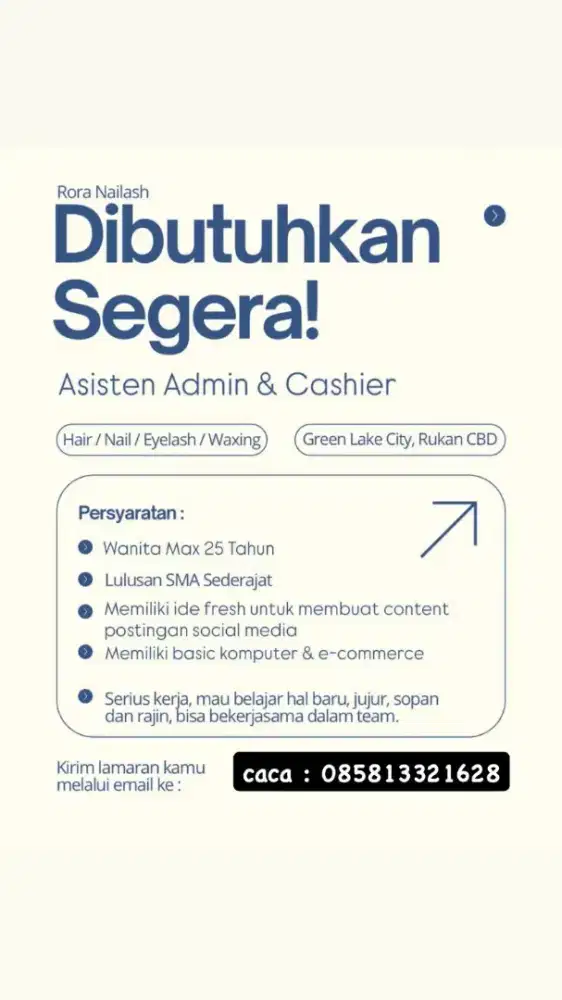 Di butuhkan segera admin