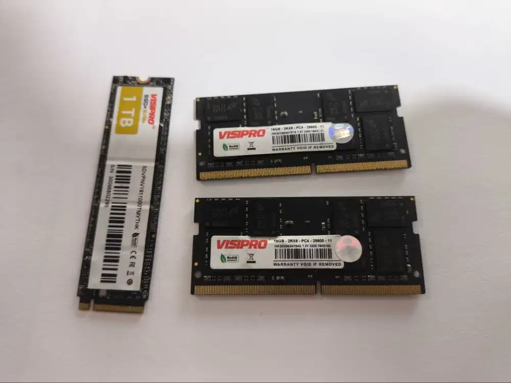 Ready Ram Laptop Sodimm 32GB DDr4 3200 (16x2) dan SSD Nvme 1TB Second