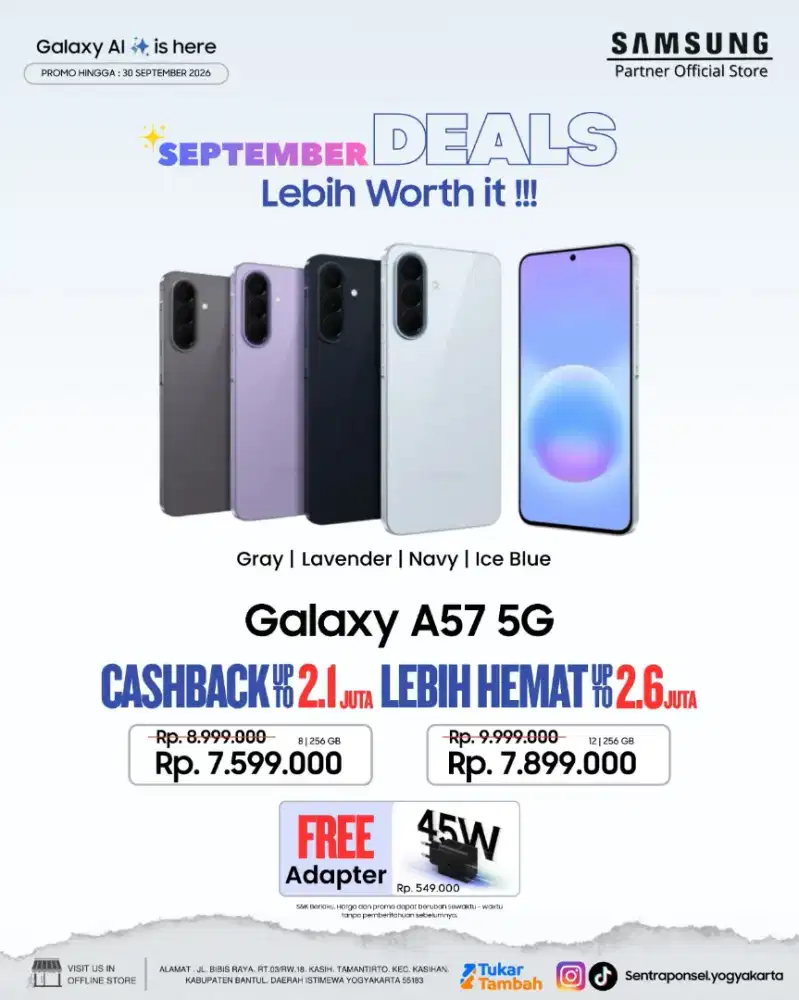 Promo BIG Deals Samsung A37 dan Samsung A57 get free banyak