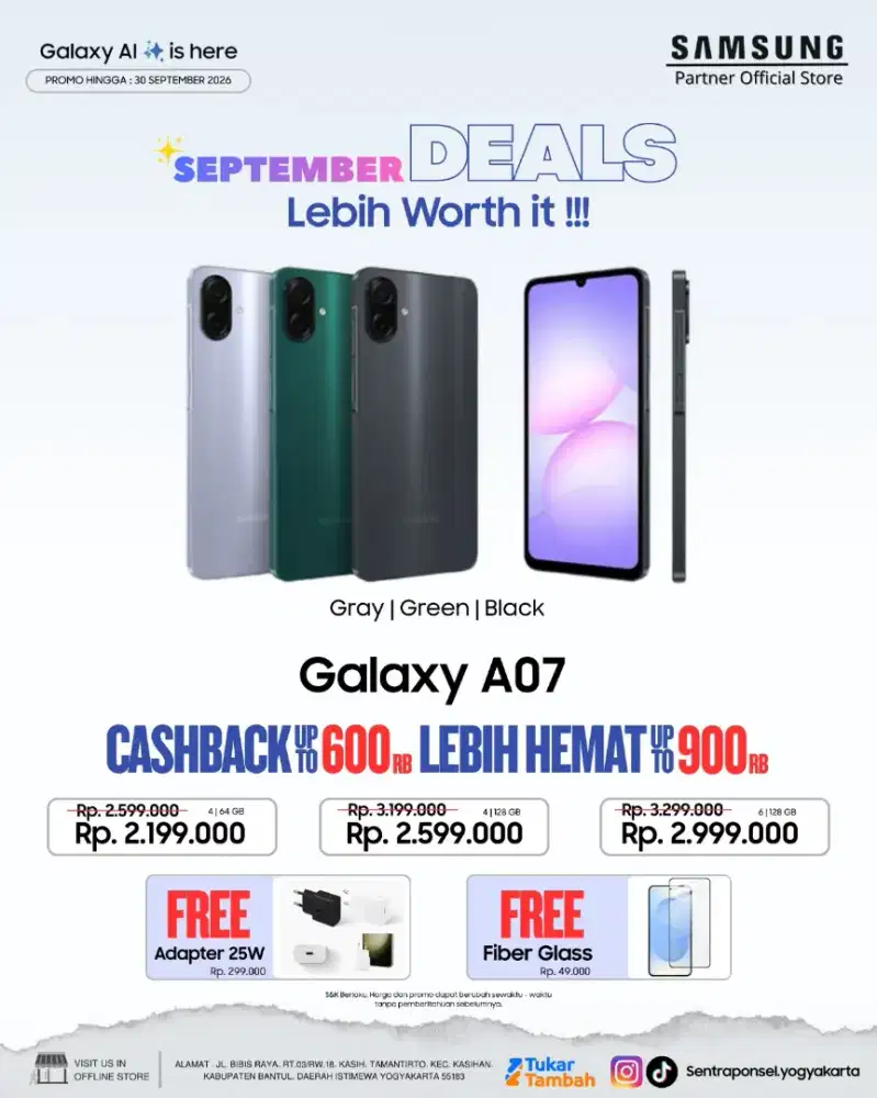 Promo Samsung A07 dan A17 BIG Deals banyak promo
