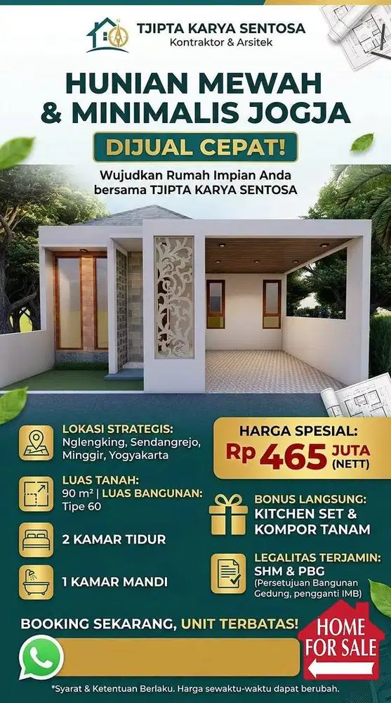 Di jual rumah dengan hunian asri