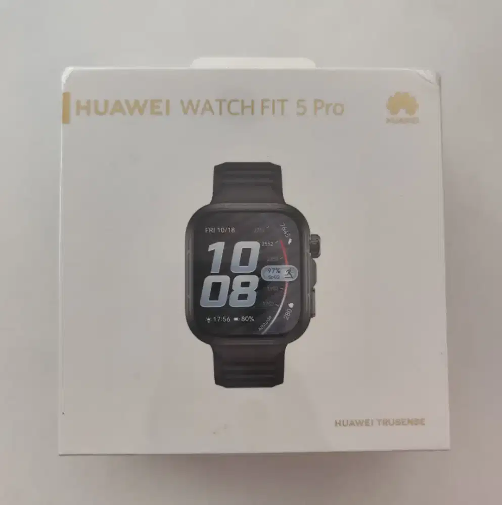 New Huawei watch Fit 5 Pro black, barang segel box & garansi resmi.
