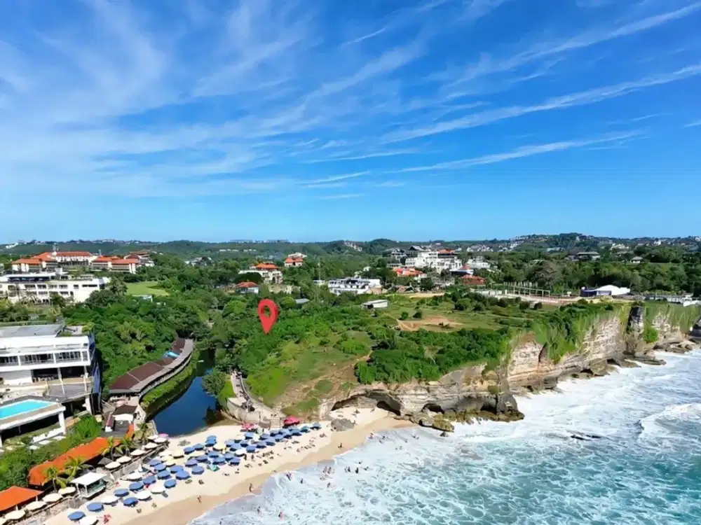 Tanah Pemandangan Pantai Dream Land Pecatu Samping Muara Pantai