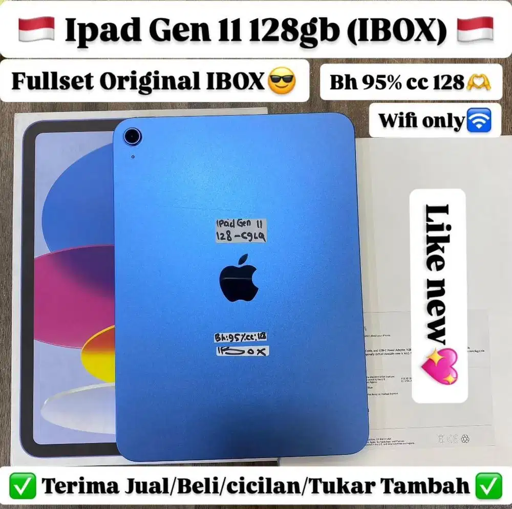 Ipad Gen 11 128 Gb Blue Ibox resmi