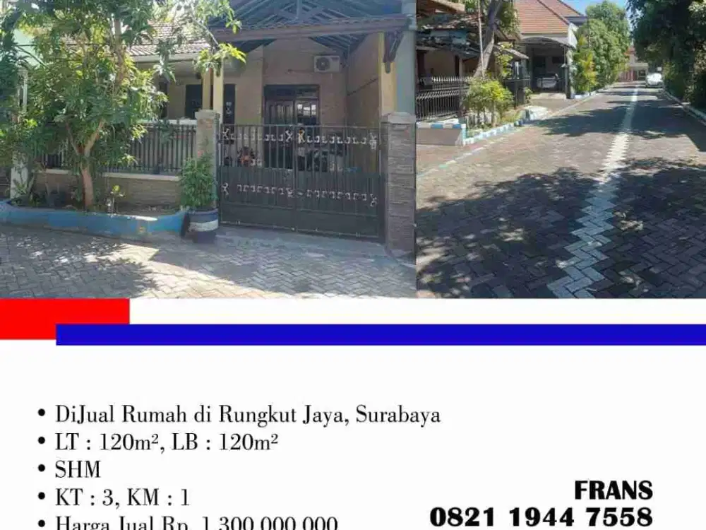 dijual termurah rumah di Rungkut jaya