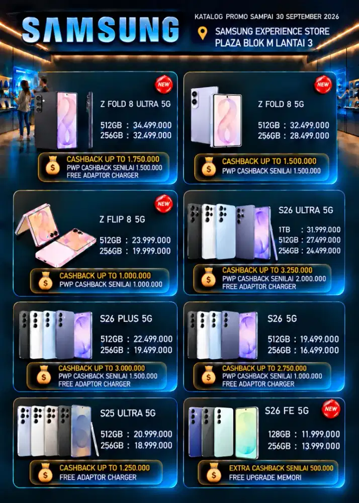 PROMO Samsung Galaxy Z FOLD 7 5G Garansi
100% Resmi SEIN
