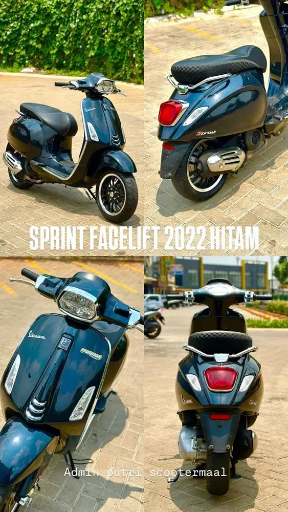 PIAGGIO VESPA SPRINT FACELIFT 2022 HITAM