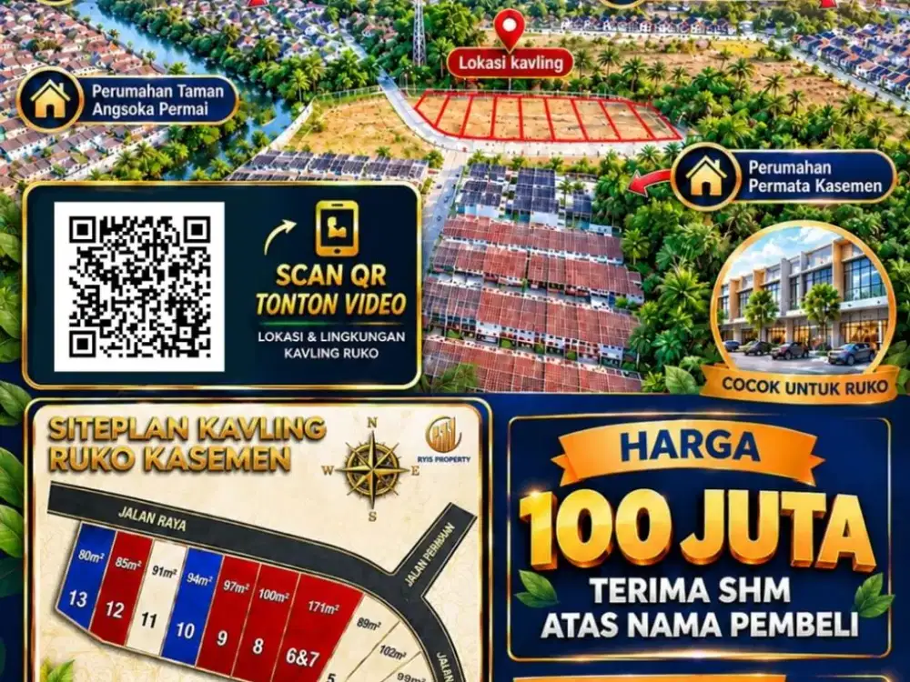 TANAH KAVLING PINGGIR JALAN DEPAN PERUMAHAN