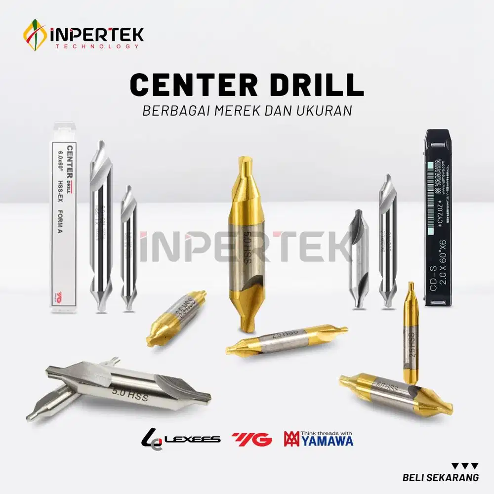 Center Drill Mata Bor Bubut dan Milling Berbagai Ukuran