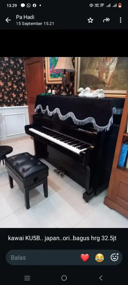 Di jual piano Upright Kawai KU5B ORI Japan