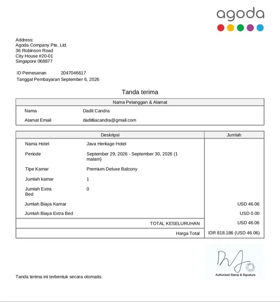 Dijual tiket menginap hotel Java heritage purwokerto