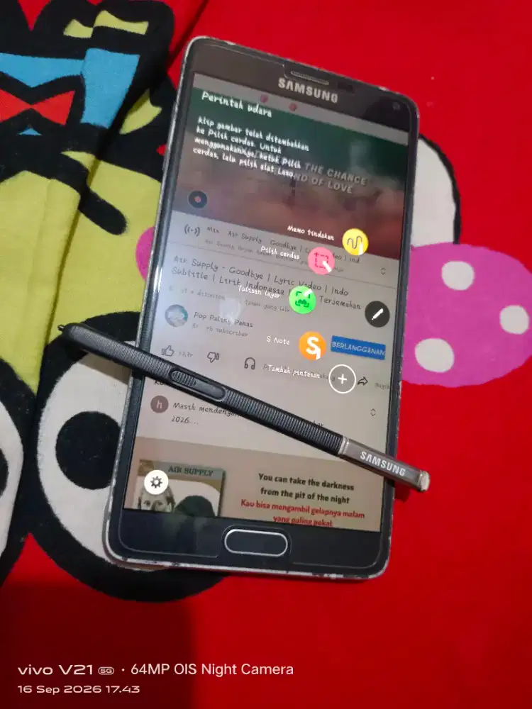 Samsung note4 SM-N910U 4G ram 3/32GB NFC hp+charger