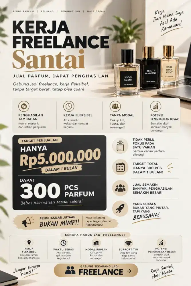 OPEN RECRUITMENT FREELANCE PARFUM — KERJA SANTAI, PENGHASILAN NYATA!