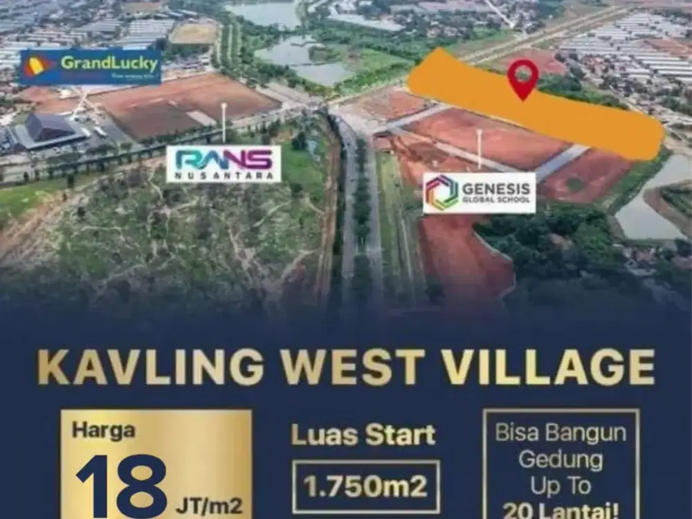 Dijual Kavling Komersial West Village, Jln BSD Raya Pusat, BSD City