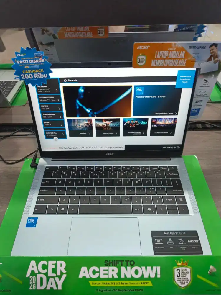 Kredit laptop Acer aspire 14 promo gratis 2x angsuran