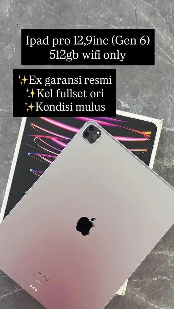 Ipad pro gen 6 12,9 M2 512gb wifi only scnd ibox