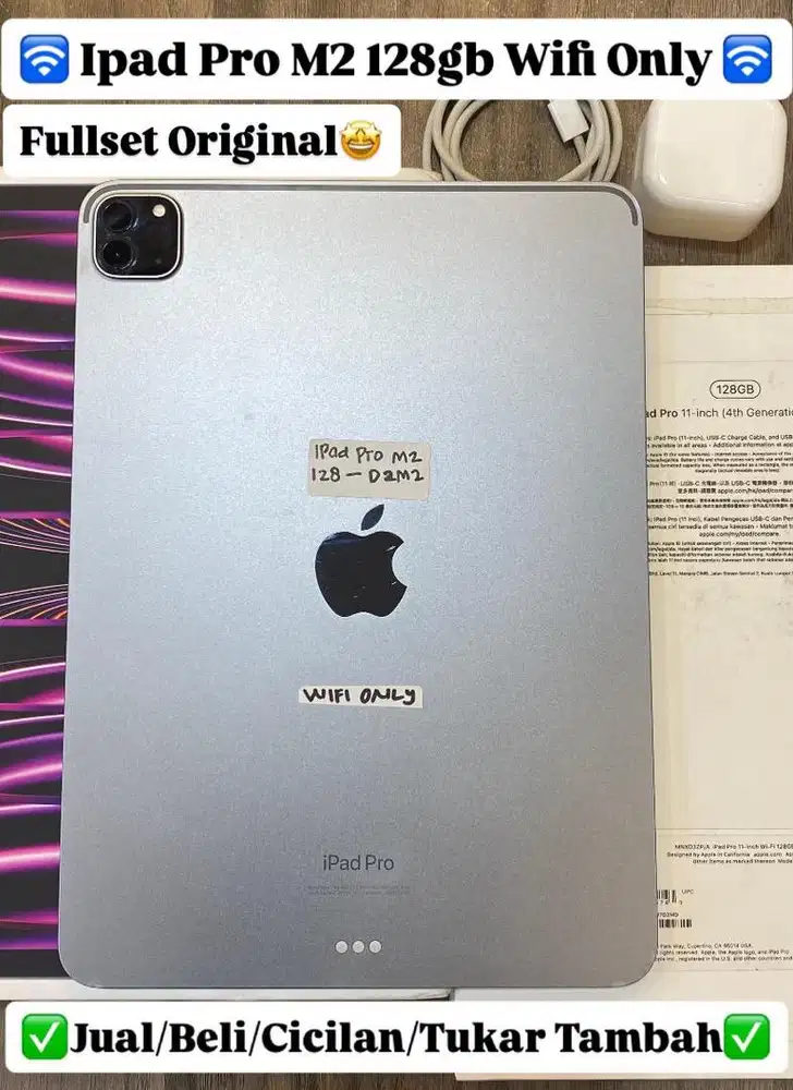 Ipad Pro M2 11 inch 128 Gb Space grey fullset original