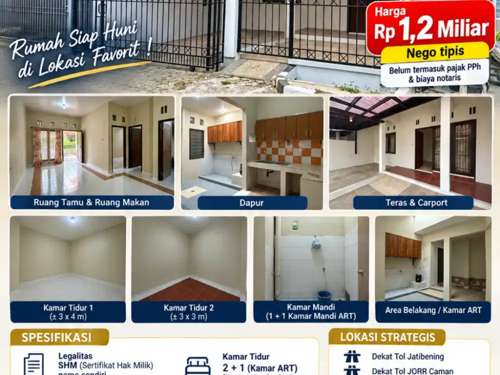 Rumah Di Jual di Prima Lingkar Asri ( Caman - Jatibening )