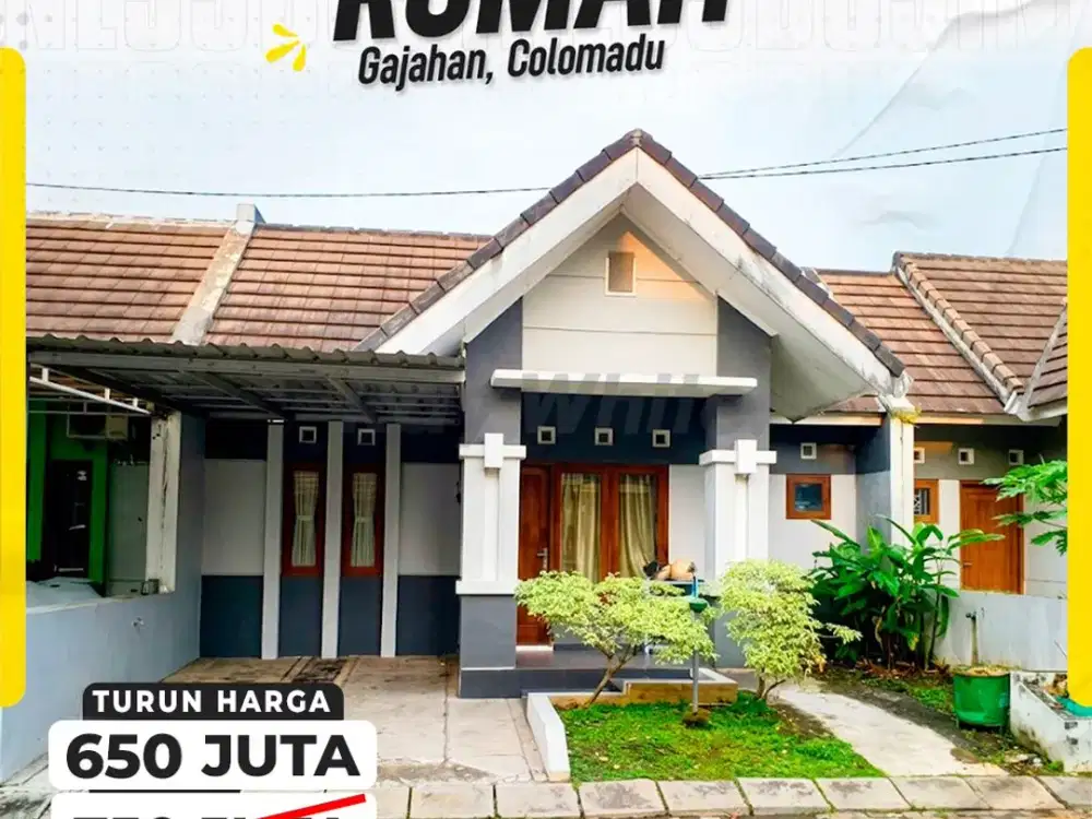 Rumah Cluster 2Kamar Siap Huni dekat kampus UMS Solo, Gajahan Colomadu Solo