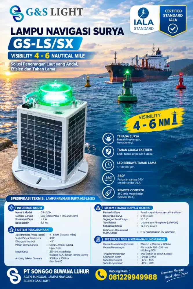Lampu Navigasi Laut Type GS-LS/SX 4-6 NM