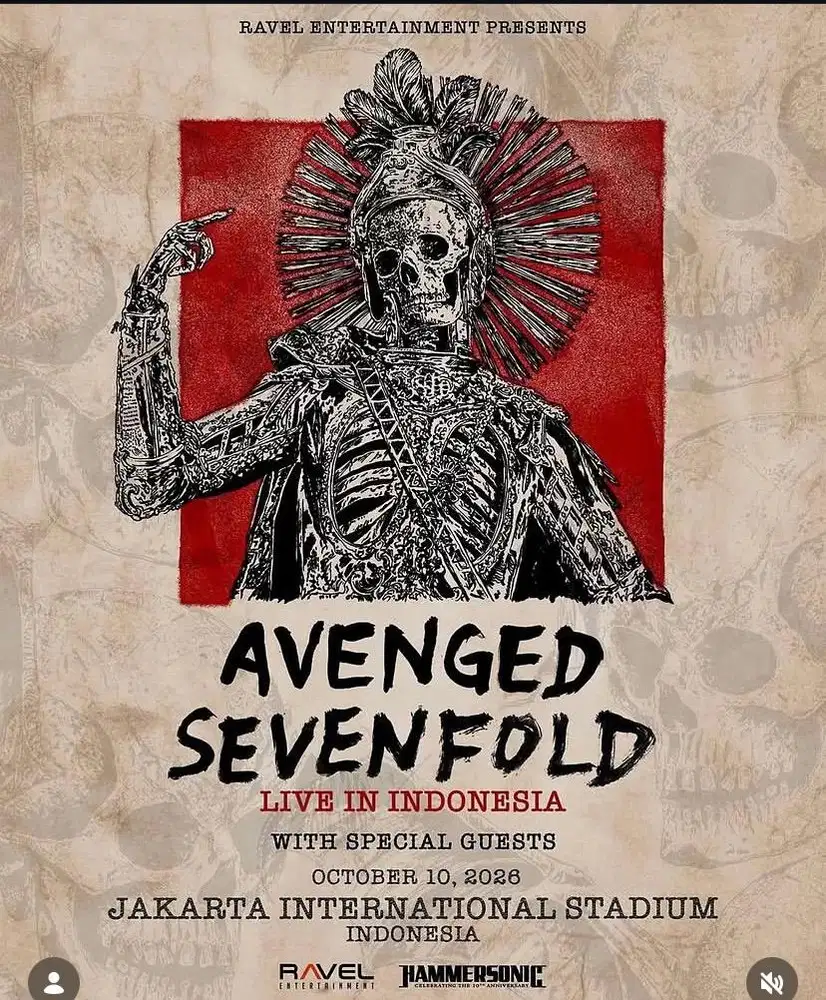 WTS 1 TIKET AVENGED SEVENFOLD FESTIVAL B
