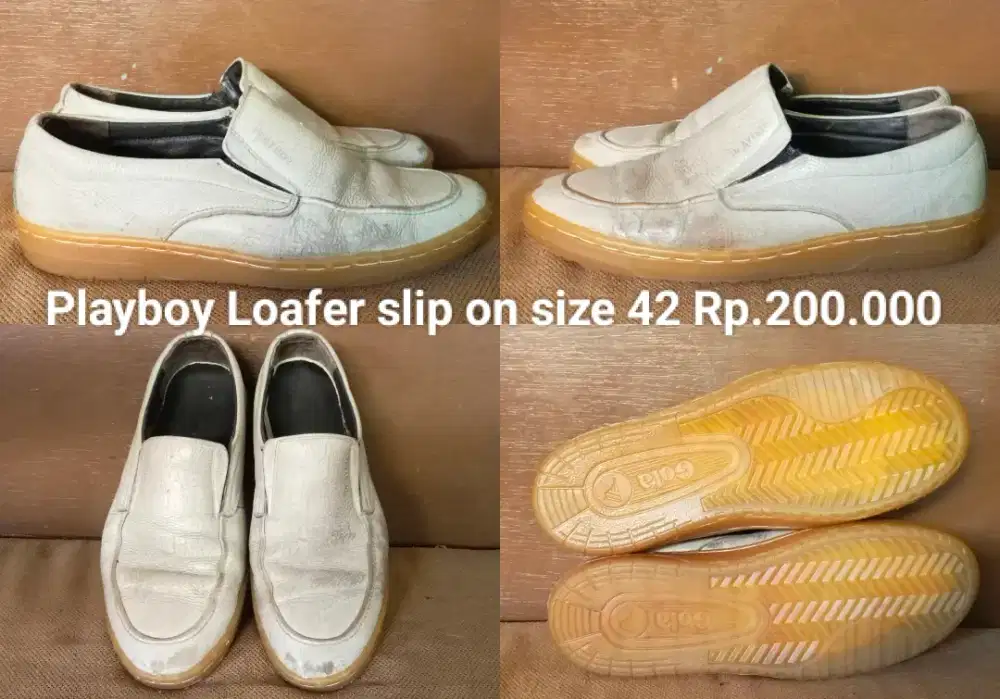 Sepatu kulit loafers slip on playboy size 42