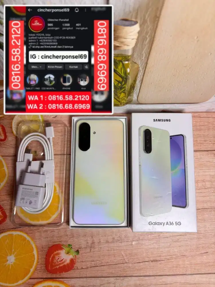 Jual hp SAMSUNG A36 5g 8/256 LIKENEW ISTIMEW grs resmi ON free adaptor