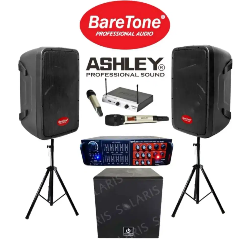 Paket karaoke speaker Baretone 8 inch dan subwoofer crimson 12 inch