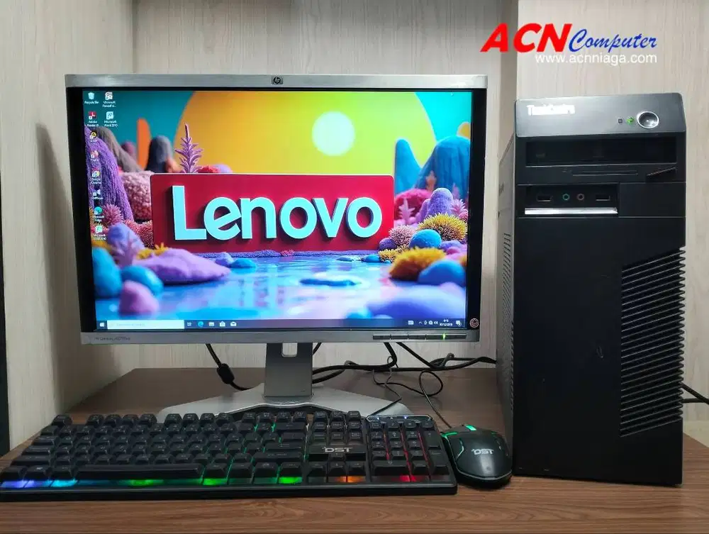 Paket komputer BuiltUp Lenovo Intel Core i3 gen4, Layar 22inchi