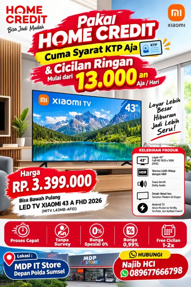 PROMO KREDIT LED TV XIAOMI 43 A FHD 2026  FREE 1-2X CICILAN