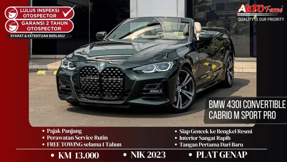 KM13RB BMW 430i Convertible Cabrio M Sport Pro Pemakaian 2024 Sage Gre