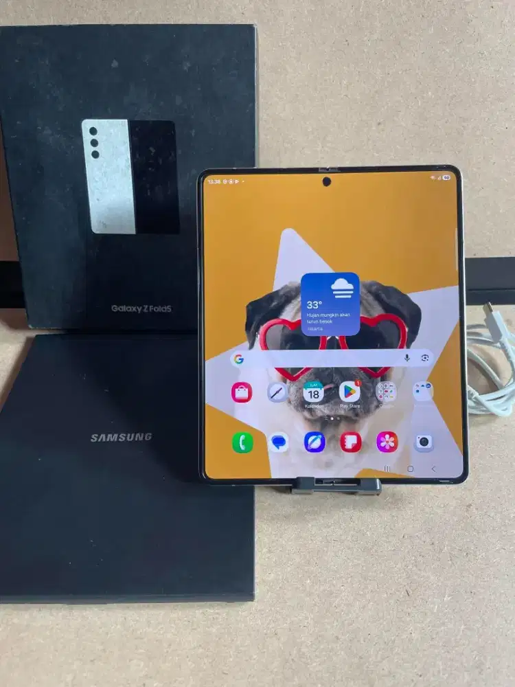 Samsung galaxy Z fold 5 resmi sein ram12/256gb fulset mulus normal