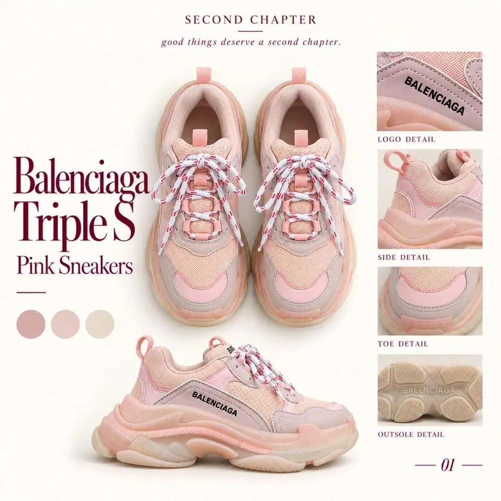 Balenciaga — Triple S Pink White Women’s Sneakers