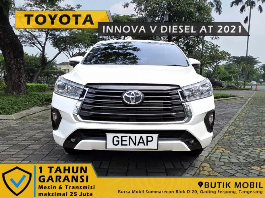 Innova V Diesel AT 2021 Putih. Pajak Panjang