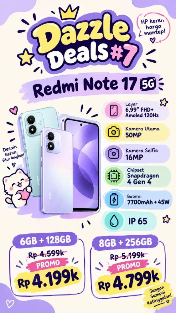 REDMI NOTE 17 5G 6/128 8/256 PROMO FLASH SALE & STOCK TERBATAS