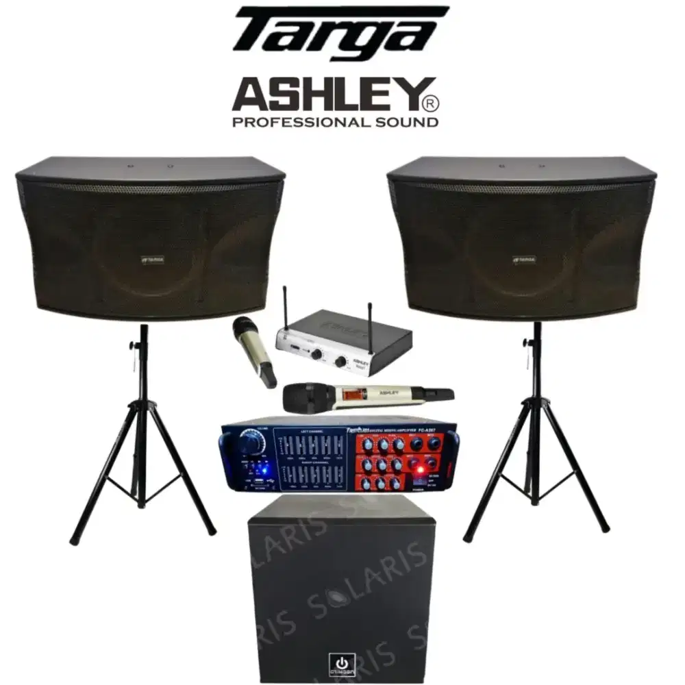 Paket karaoke targa 10 inch dan subwoofer crimson 12 inch original
