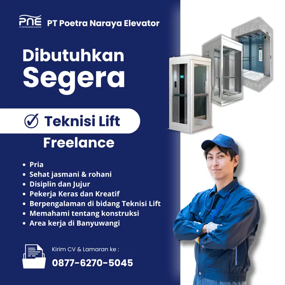 Lowongan Kerja Teknisi Lift Banyuwangi