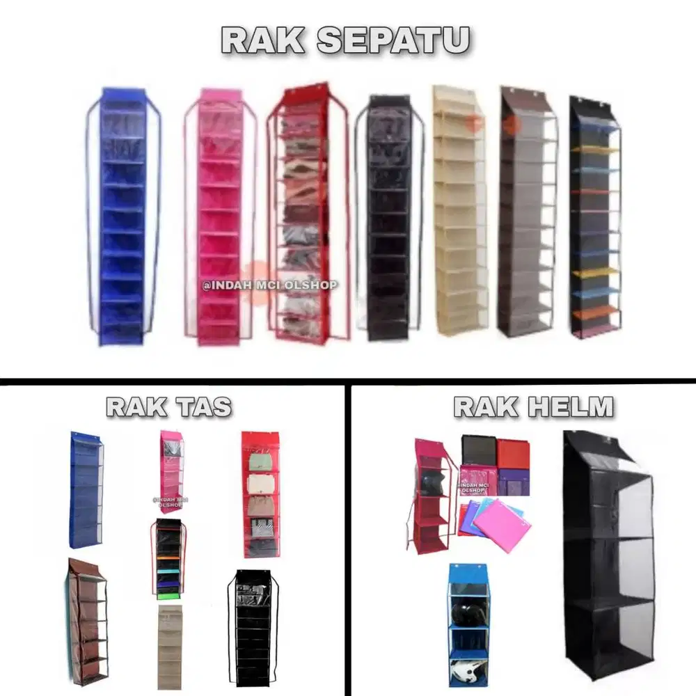 Rak Gantung Polos Resleting Plastik Mika Tebal