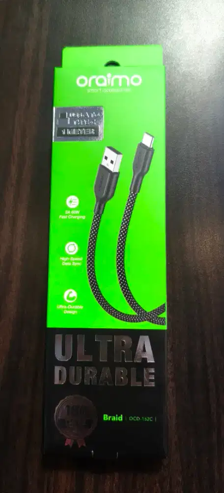 oraimo Braid USB-A to Type-C 2.4A Fast Charging - OCD 152C