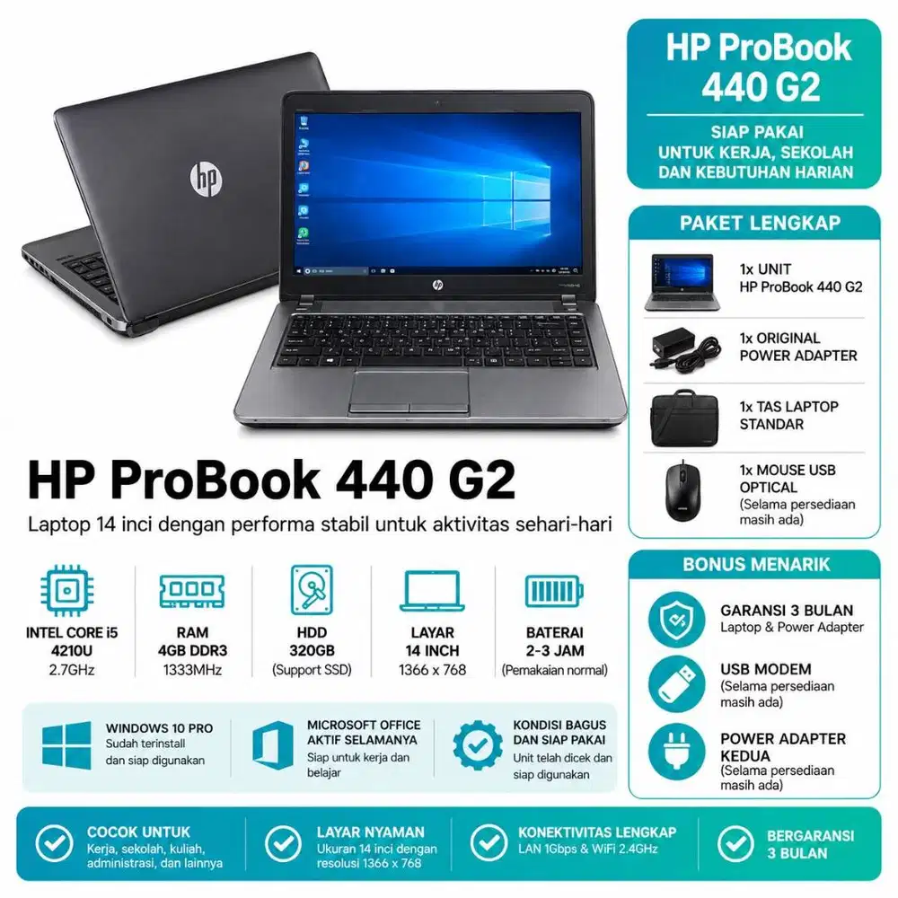 HP ProBook 440 G2 | Core i5 | RAM 4GB | HDD 320GB