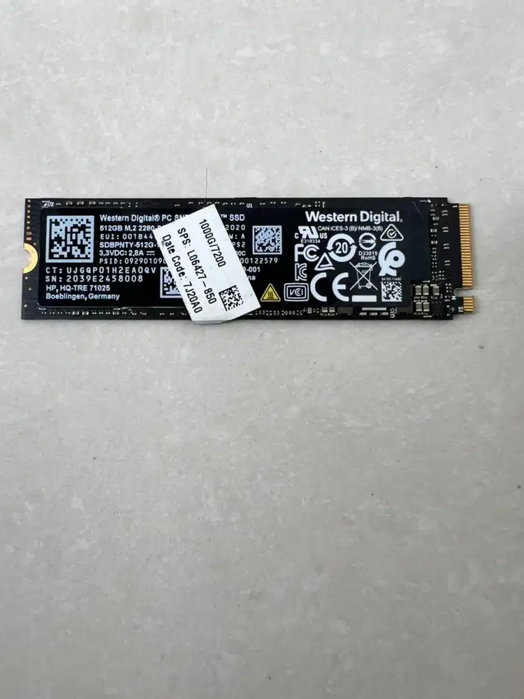 SSD 512 GB Western Digital NVMe M.2 2280! JUAL MURAH NEGO TIPIS