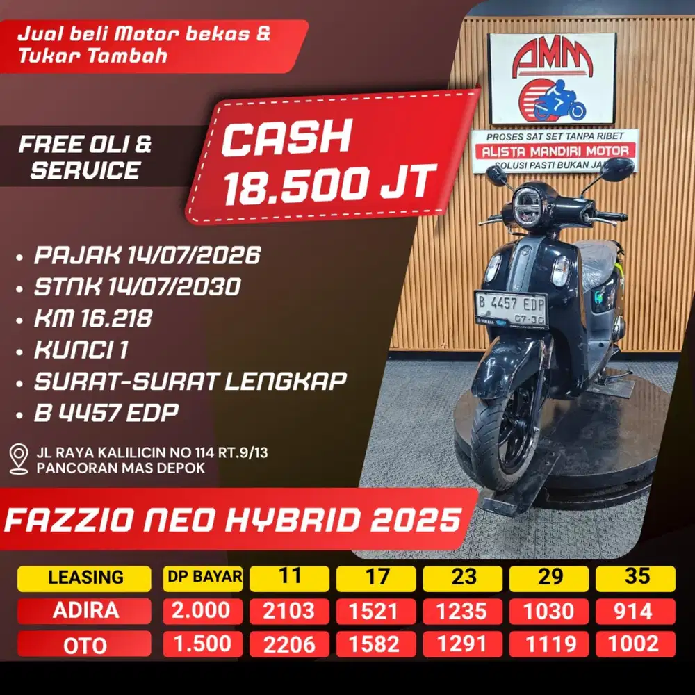 FAZZIO NEO HYBRID 2025 PAJAK HIDUP CASH / KREDIT ALISTA