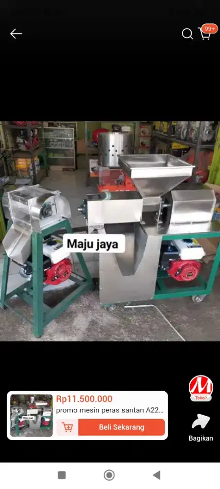 Mesin parutan kelapa dan mesin peras santan